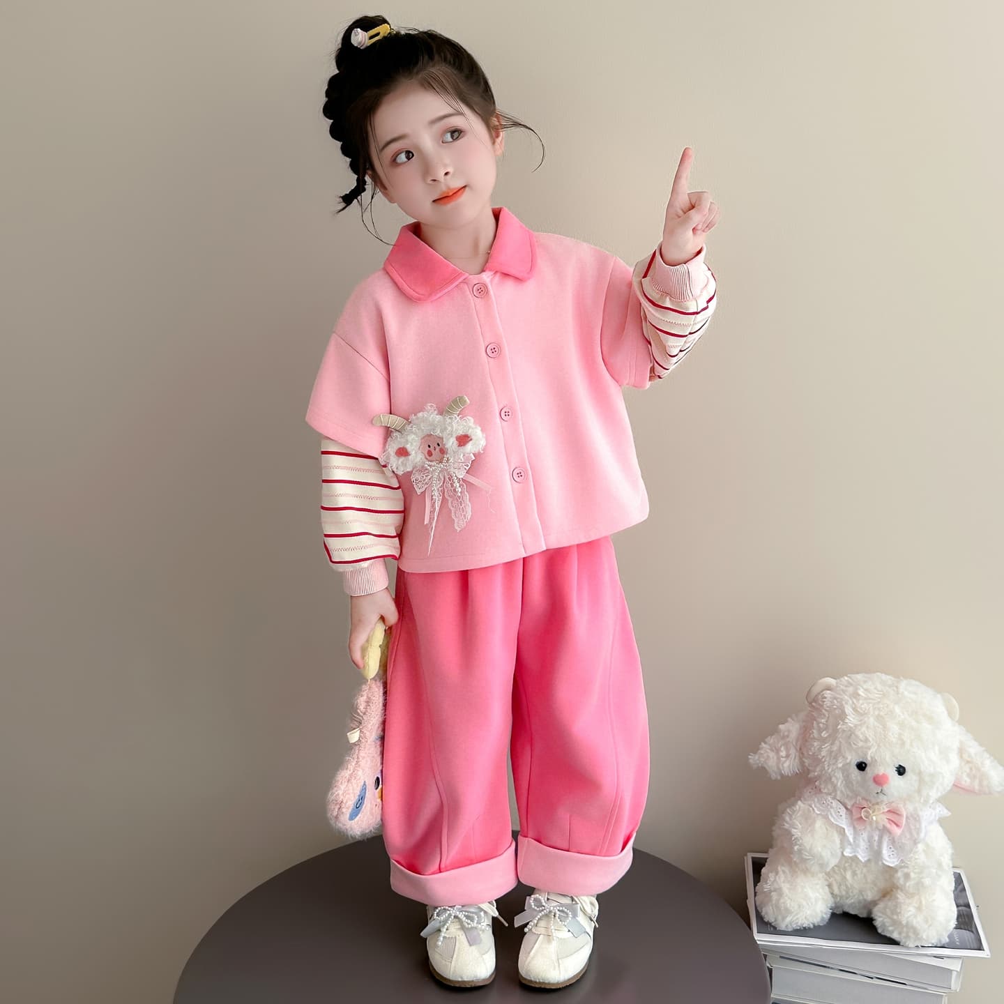 ATONGMU Розовый Kids Повседневные спортивные костюмы Наборы - изображение 2