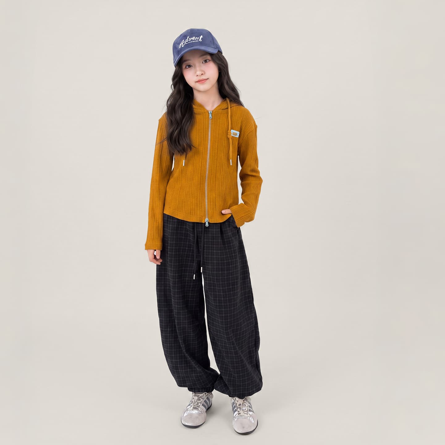 ATONGMU Топ Оранжевый + Клетчатый KNIT Штаны Kids Повседневный Спортивный Костюм Комплекты - изображение 2