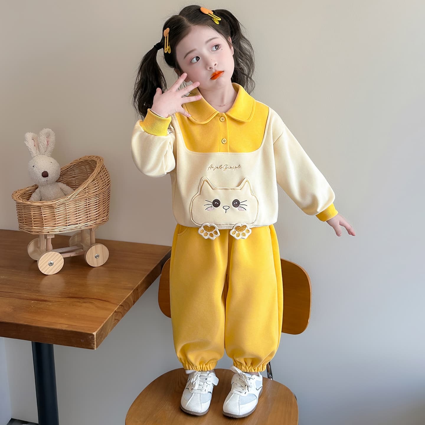 ATONGMU Желтый Kids Повседневные спортивные костюмы Наборы - изображение 4