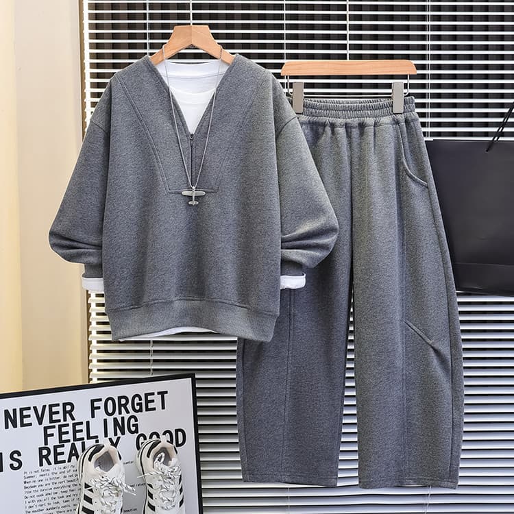 ATONGMU Светло-серый + Белый основание Layer набор волшебных цветов Kids повседневные спортивные костюмы наборы - изображение 2