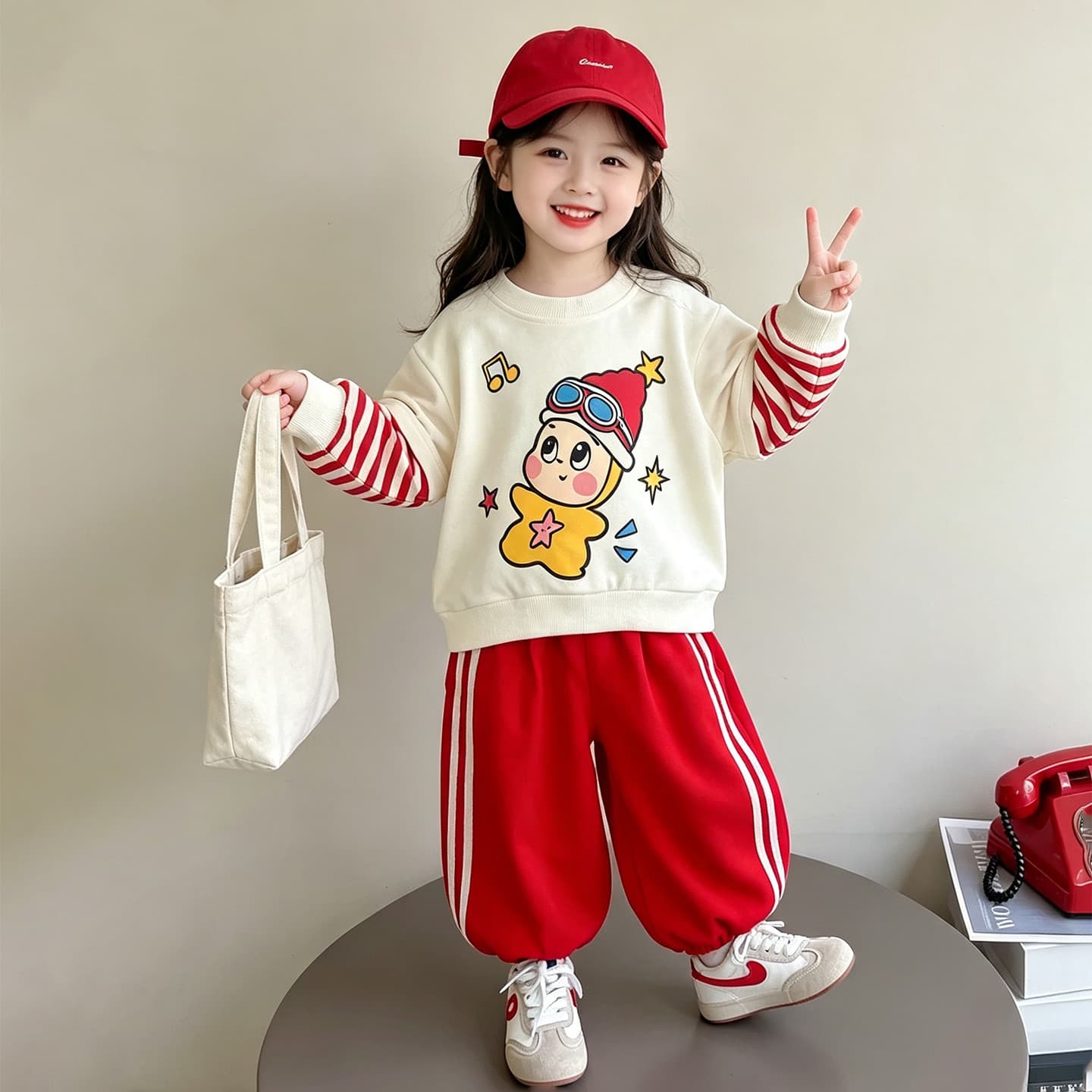 ATONGMU Красный Kids Повседневные спортивные костюмы Наборы - изображение 4
