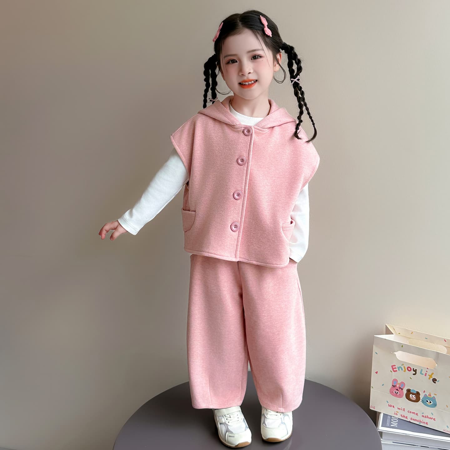 ATONGMU Розовый Kids Повседневные спортивные костюмы Наборы - изображение 3