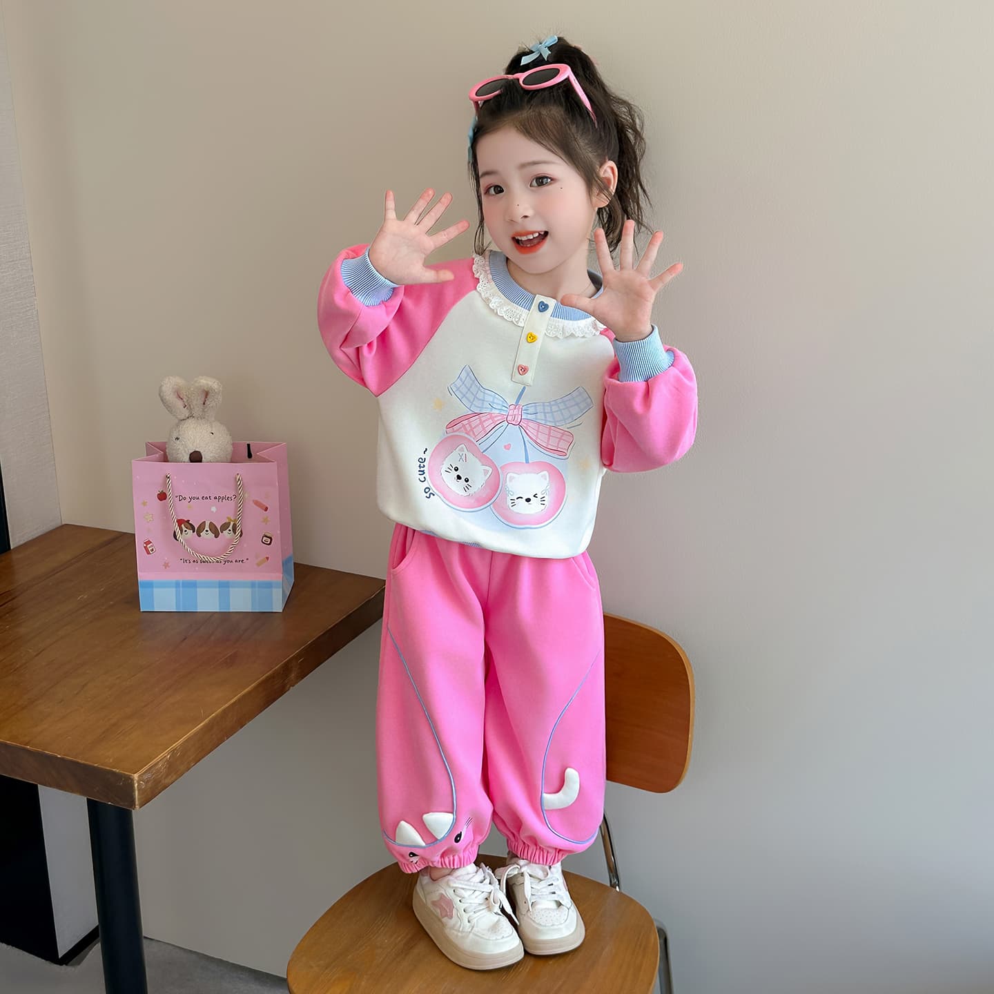 ATONGMU Розовый Kids Повседневные спортивные костюмы Наборы - изображение 3