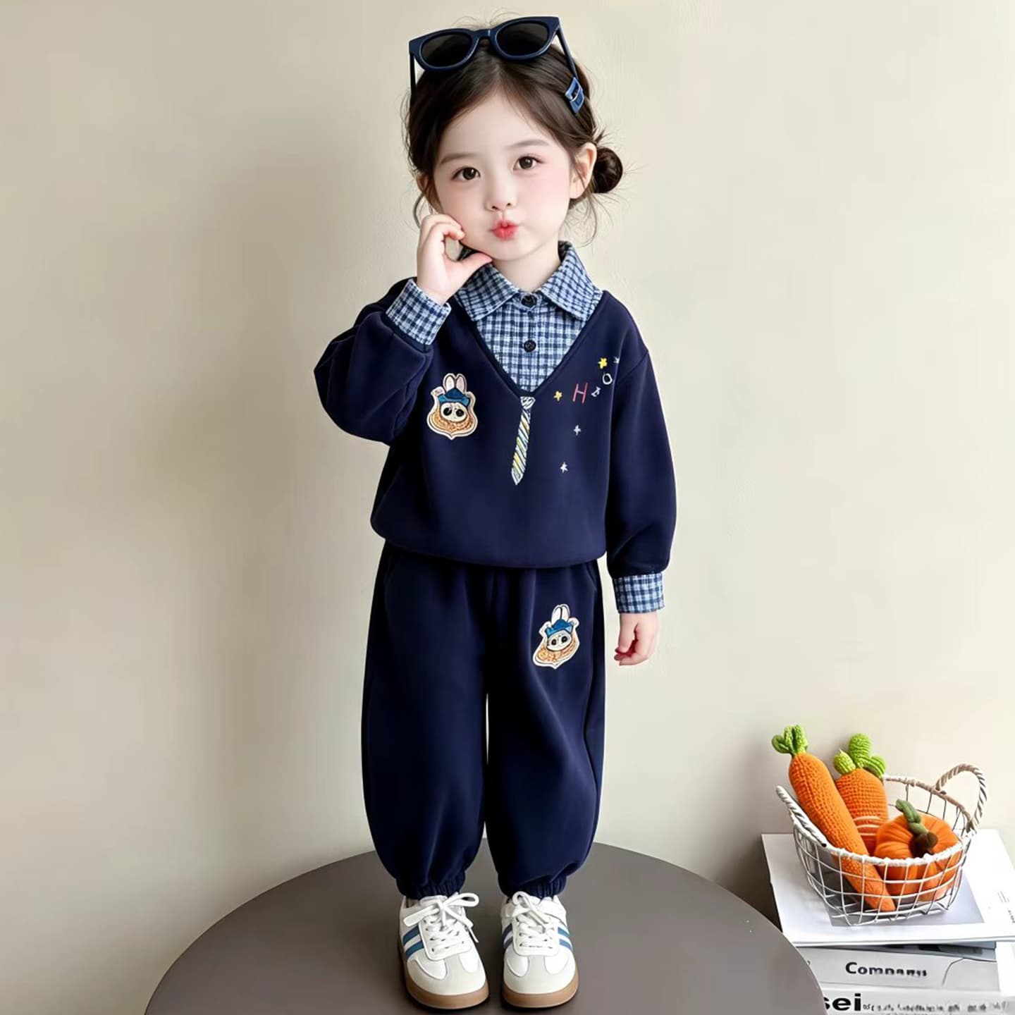 ATONGMU Темно-синий Kids Повседневные спортивные костюмы Наборы - изображение 5