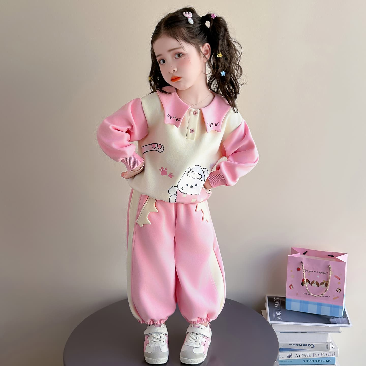 ATONGMU Розовый Kids Повседневные спортивные костюмы Наборы - изображение 5
