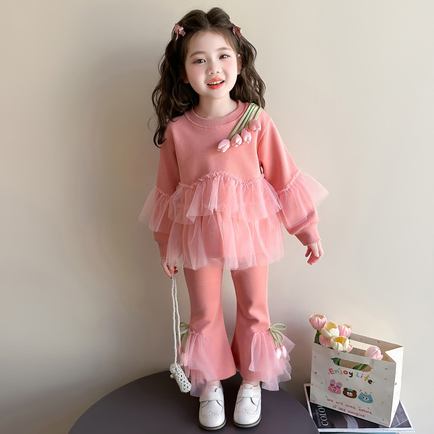 ATONGMU Розовый Kids Повседневные спортивные костюмы Наборы - изображение 3