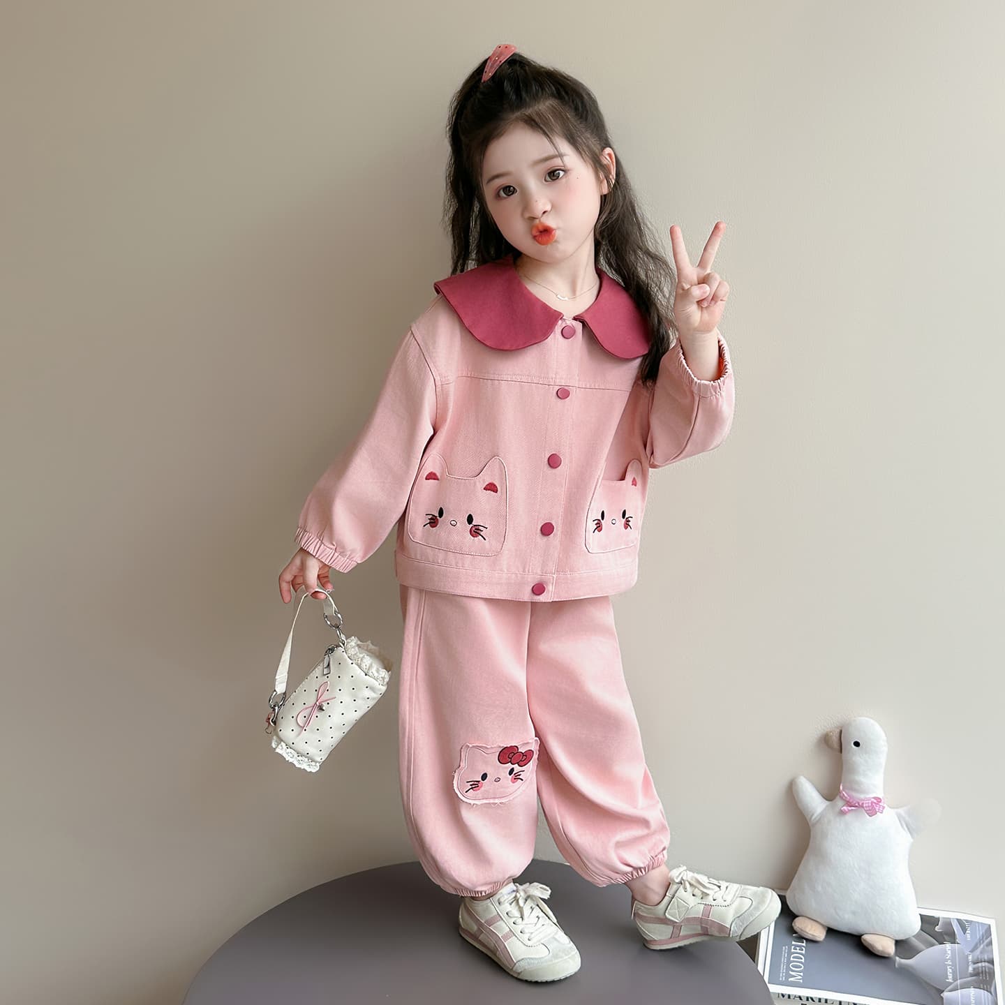 ATONGMU Розовый Kids Повседневные спортивные костюмы Наборы - изображение 4