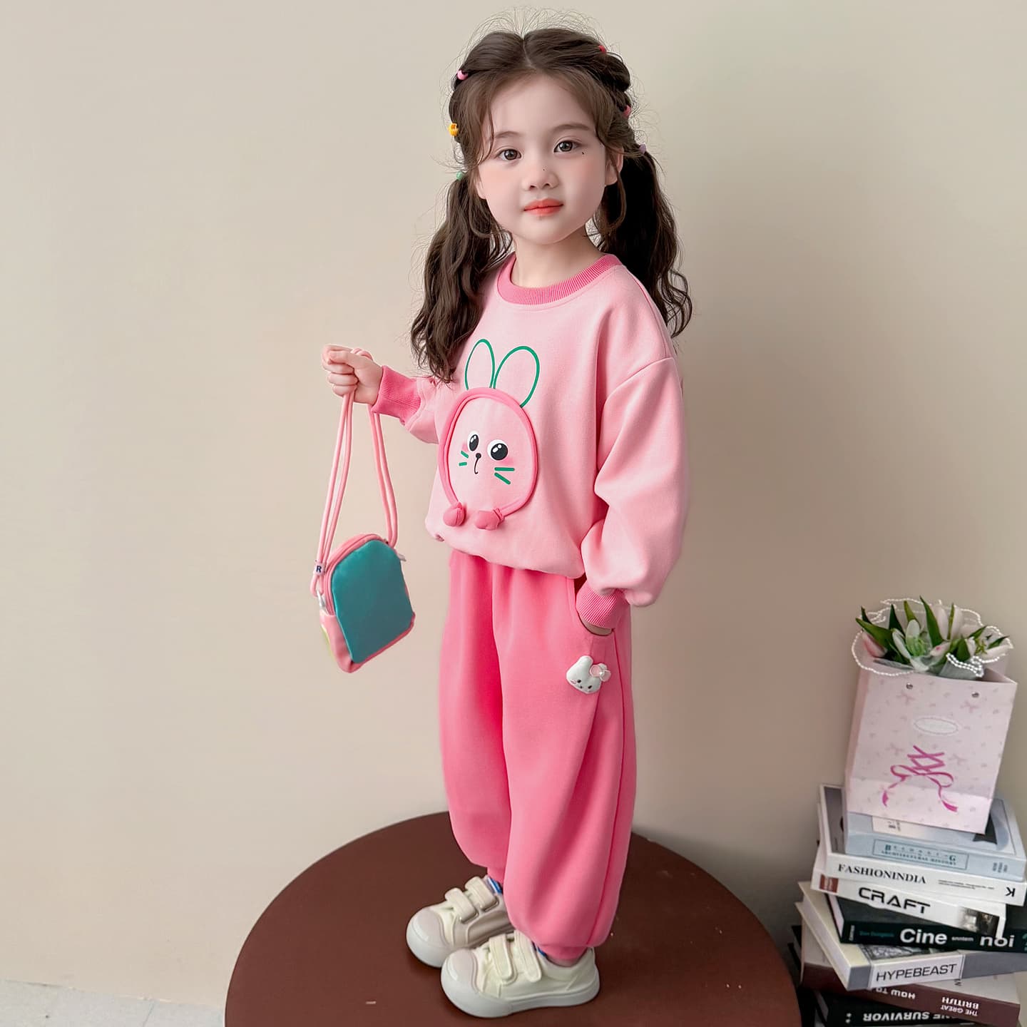 ATONGMU Розовый Kids Повседневные спортивные костюмы Наборы - изображение 5