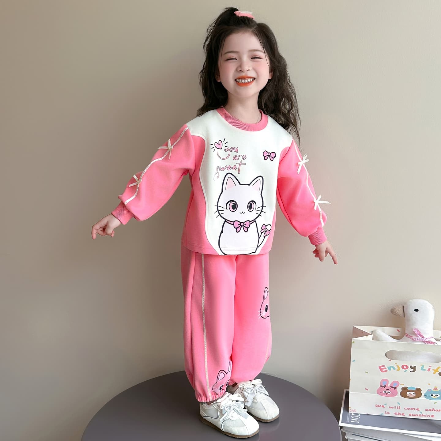 ATONGMU Розовый Kids Повседневные спортивные костюмы Наборы - изображение 4