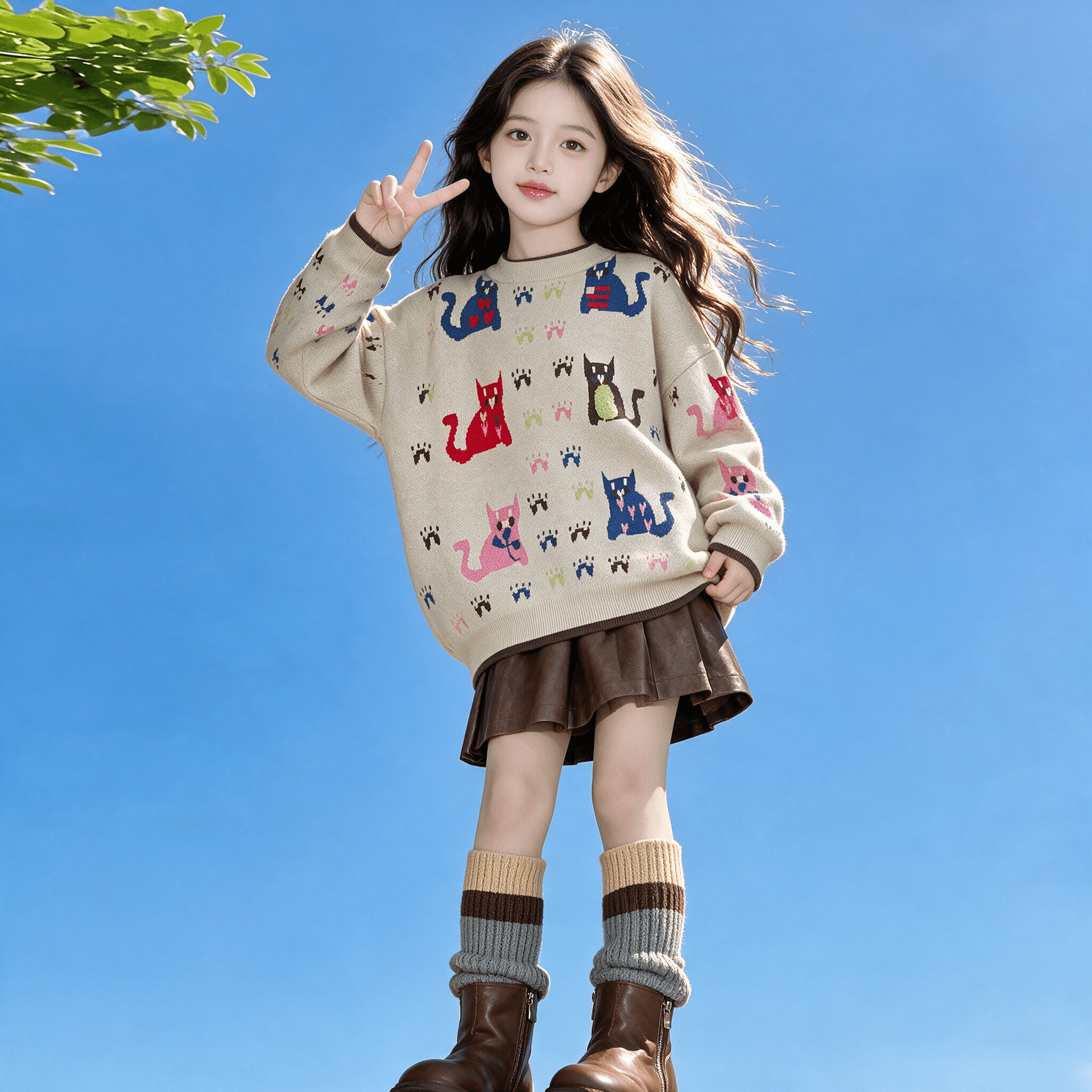 ATONGMU Многоцветный Кошка Kids Свитеры - изображение 6