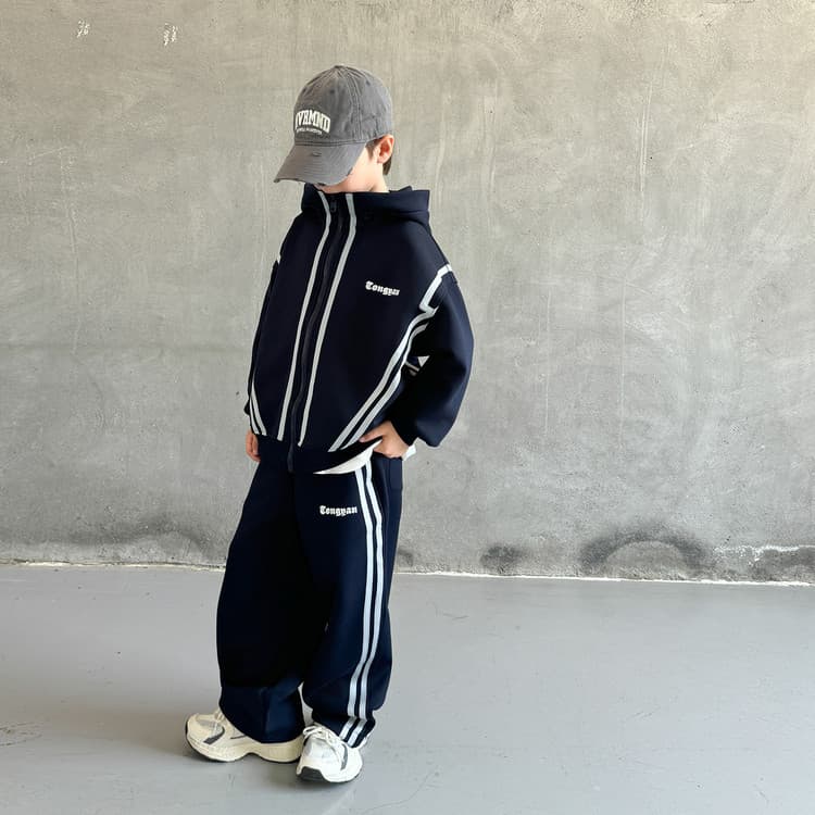 ATONGMU Черный Темно-синий Kids Повседневные спортивные костюмы Наборы - изображение 3