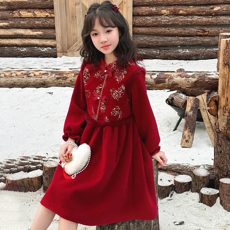 ATONGMU Китайский Красный Детские Платья - изображение 2