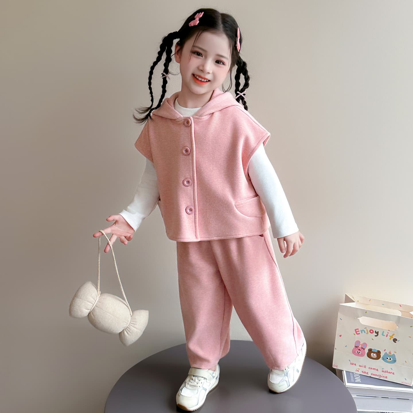 ATONGMU Розовый Kids Повседневные спортивные костюмы Наборы - изображение 2