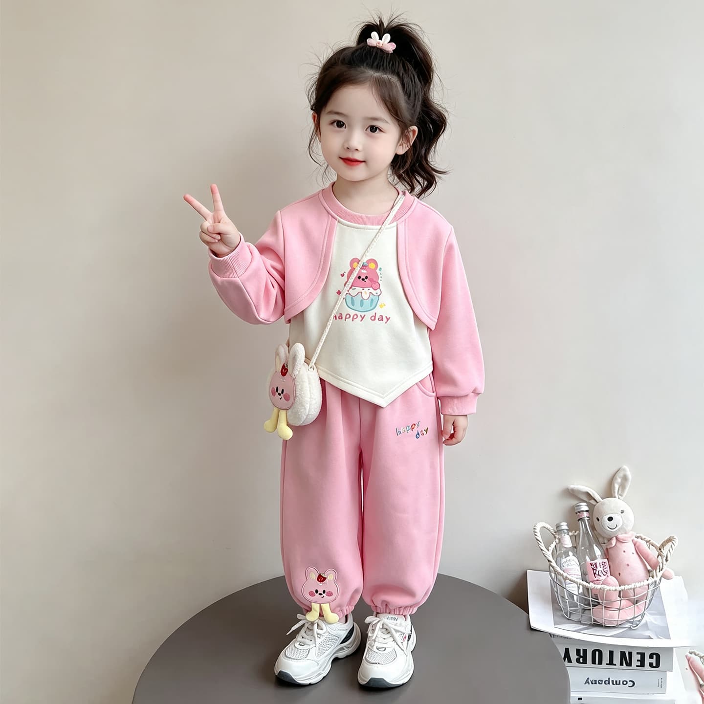 ATONGMU Розовый Kids Повседневные спортивные костюмы Наборы - изображение 3