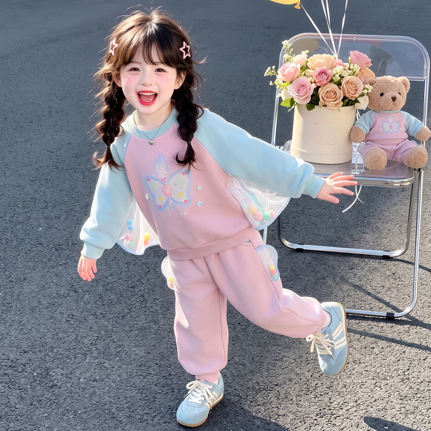 ATONGMU Фиолетовый Kids Повседневные спортивные костюмы Наборы - изображение 3