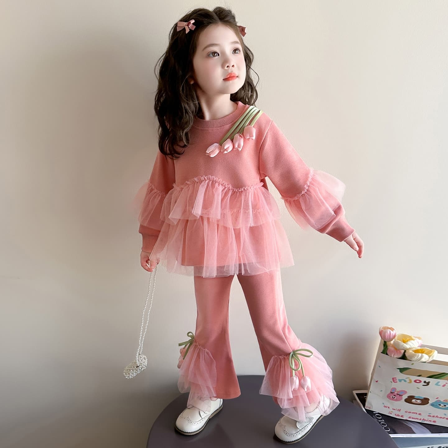ATONGMU Розовый Kids Повседневные спортивные костюмы Наборы - изображение 2
