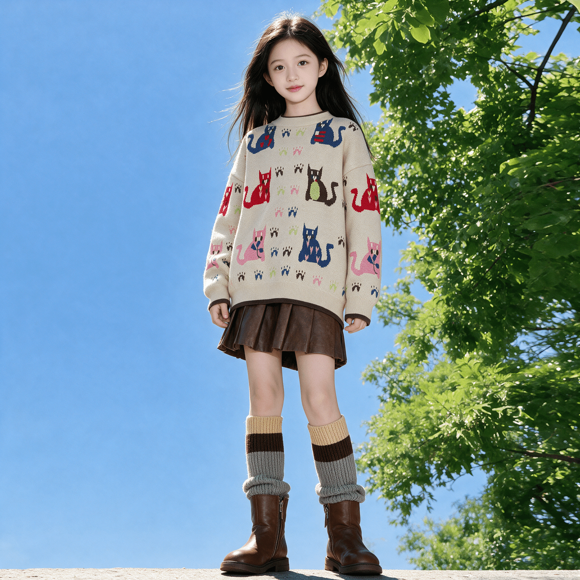 ATONGMU Многоцветный Кошка Kids Свитеры - изображение 4
