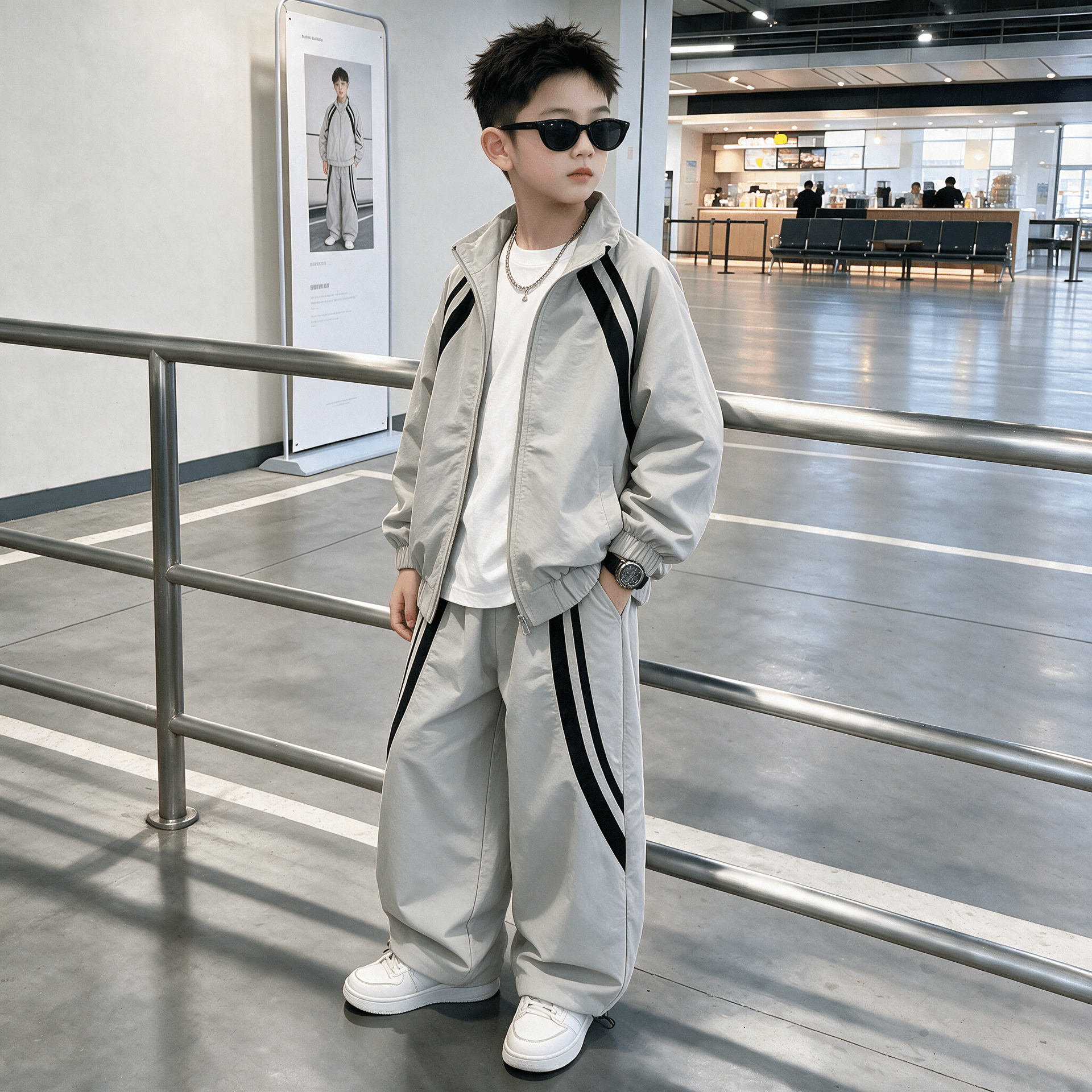 ATONGMU Серый Kids Повседневные спортивные костюмы Наборы - изображение 4