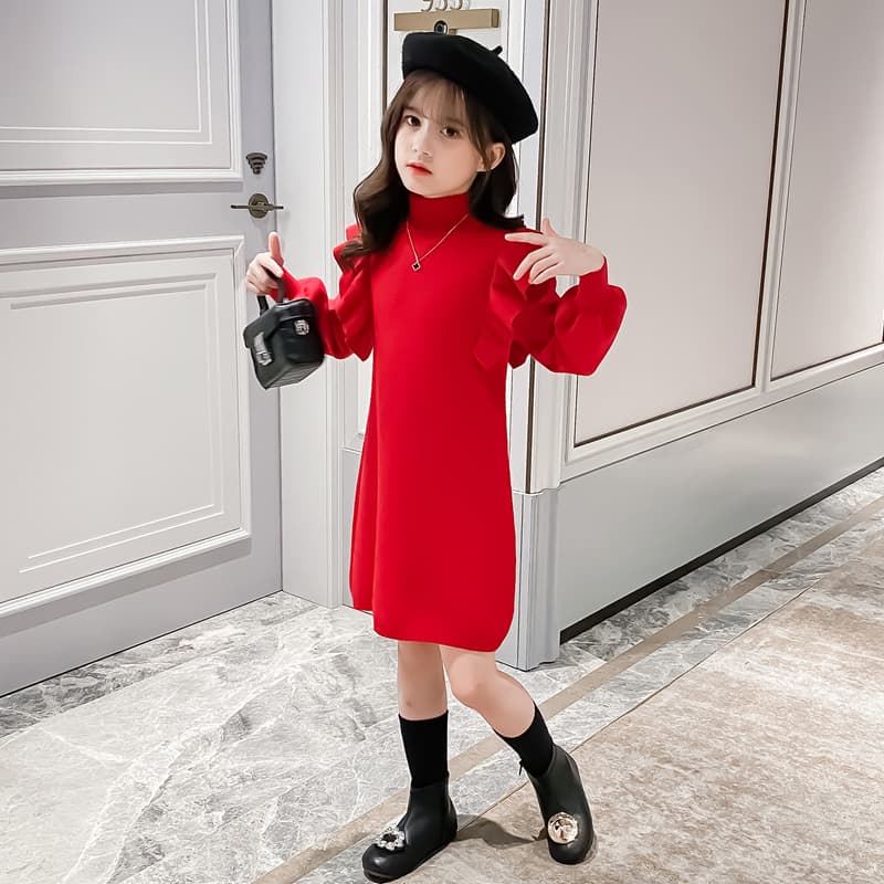 ATONGMU Red One Piece С флисовой подкладкой Детские платья - изображение 4