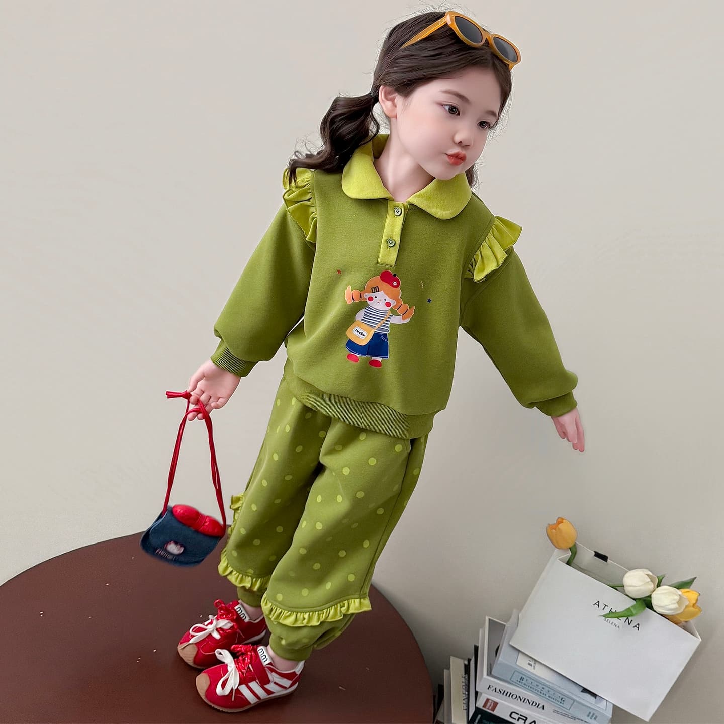 ATONGMU Зелёный Kids Повседневные спортивные костюмы Наборы - изображение 3