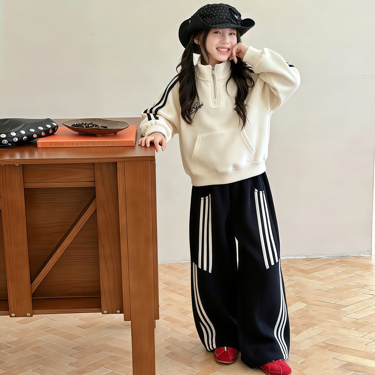 ATONGMU Stripe Свитшот Набор волшебных цветов Kids Повседневные спортивные костюмы Наборы - изображение 3
