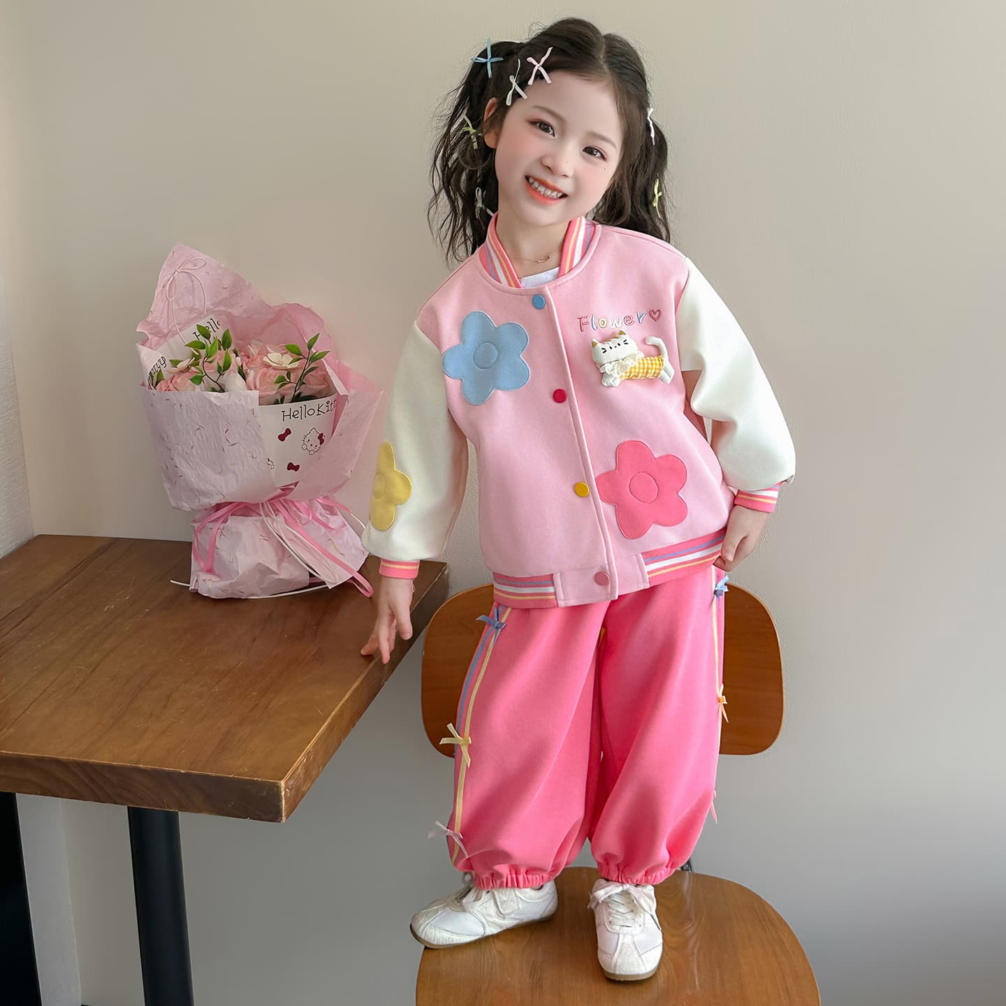 ATONGMU Розовый Kids Повседневные спортивные костюмы Наборы - изображение 4