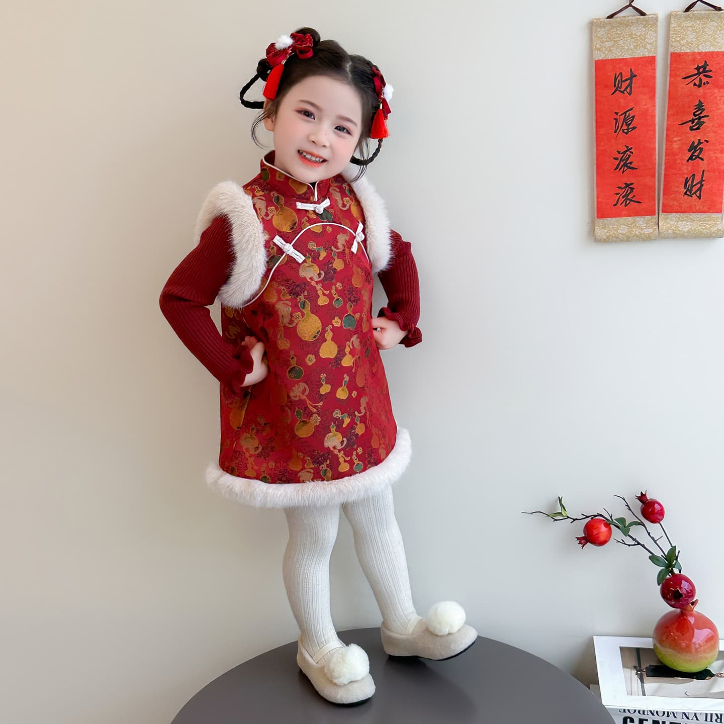 ATONGMU Красный Kids Ципао - изображение 3