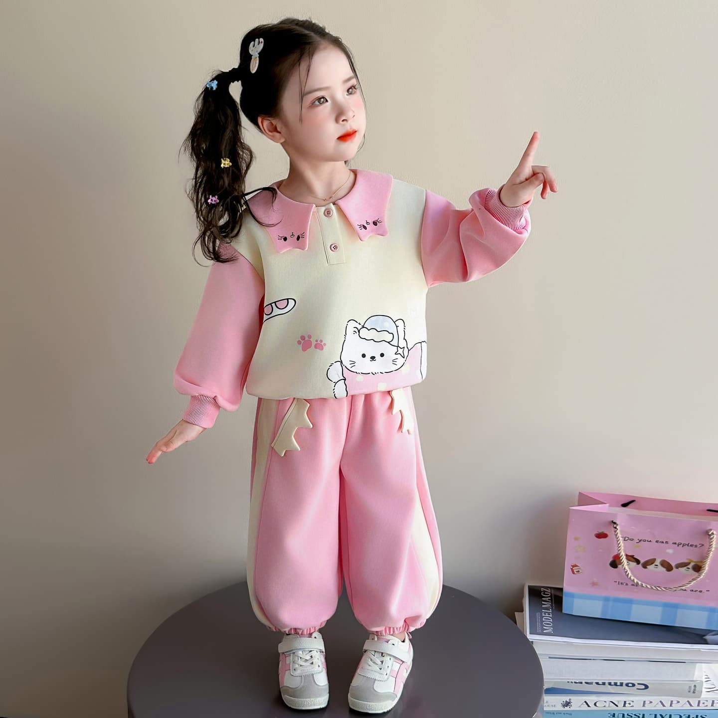 ATONGMU Розовый Kids Повседневные спортивные костюмы Наборы - изображение 4