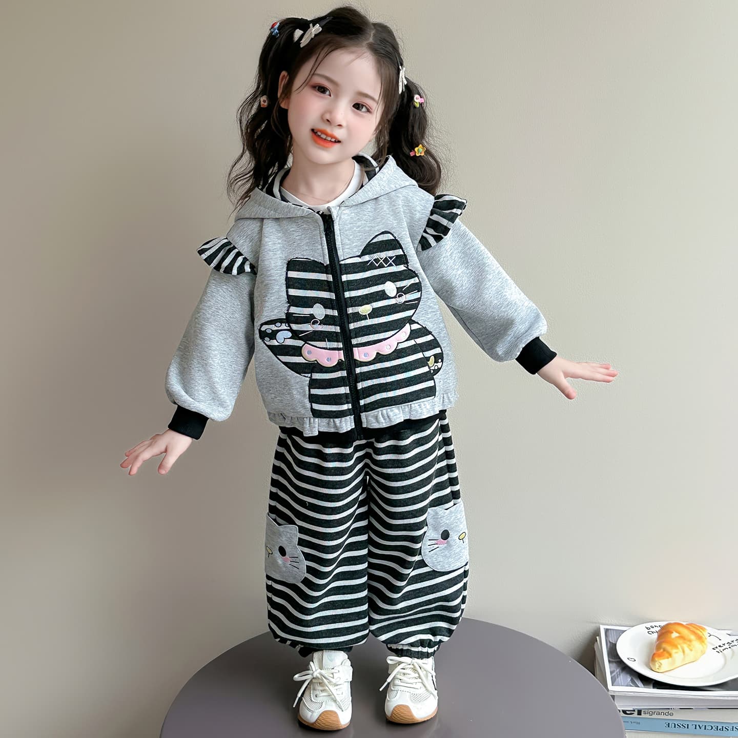 ATONGMU Серый Kids Повседневные спортивные костюмы Наборы - изображение 4