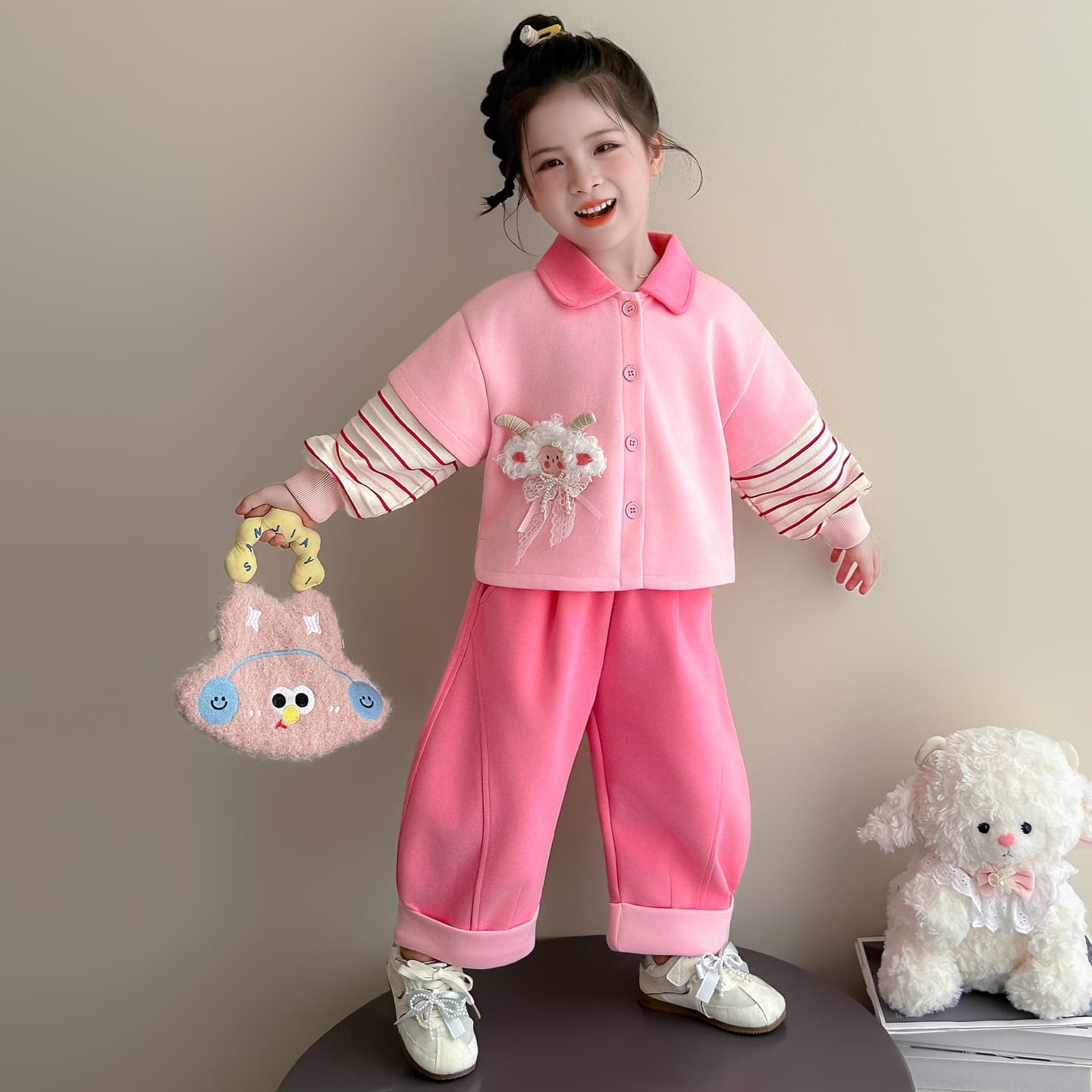 ATONGMU Розовый Kids Повседневные спортивные костюмы Наборы - изображение 4
