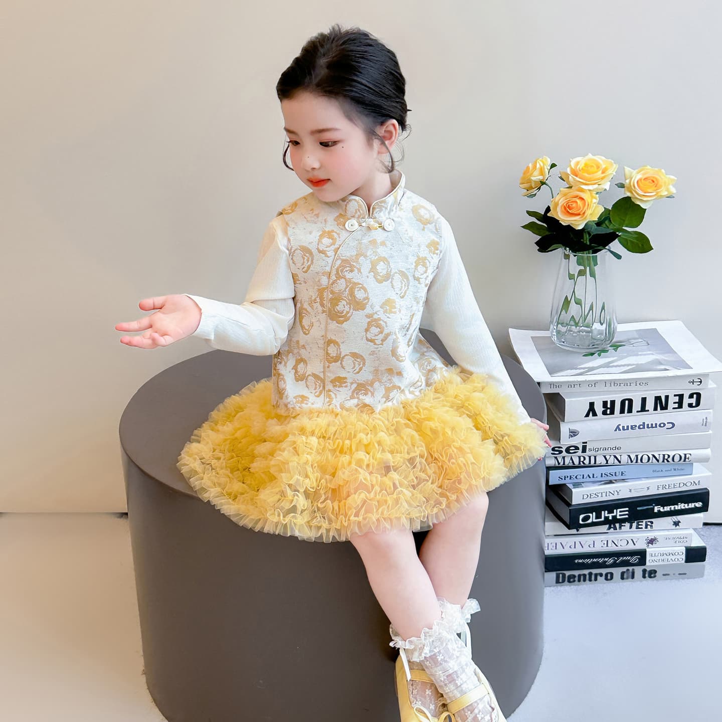 ATONGMU Желтый Kids Ципао - изображение 5