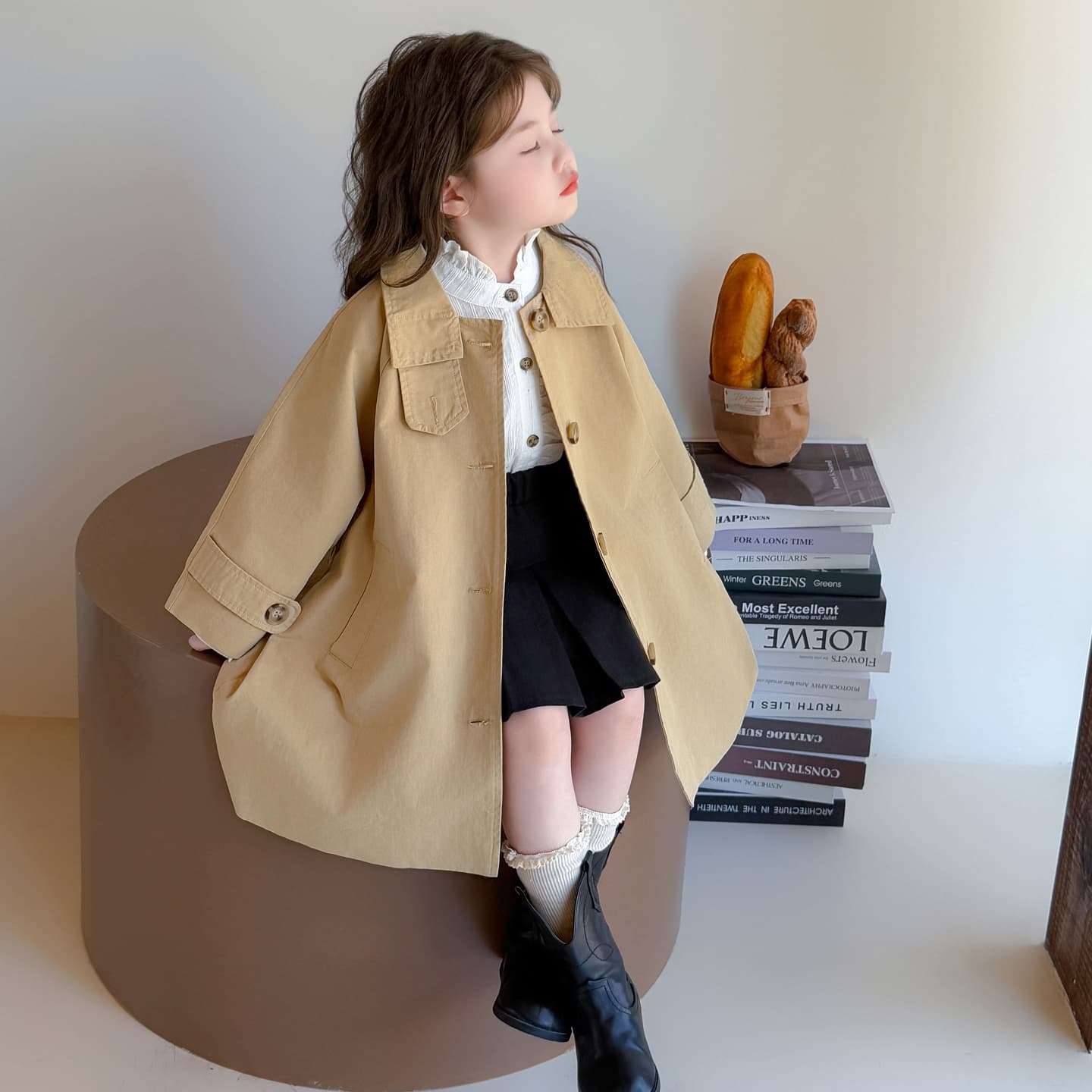 ATONGMU Хаки Тренчкот Парикмахерская накидка Стиль Kids Топы - изображение 5