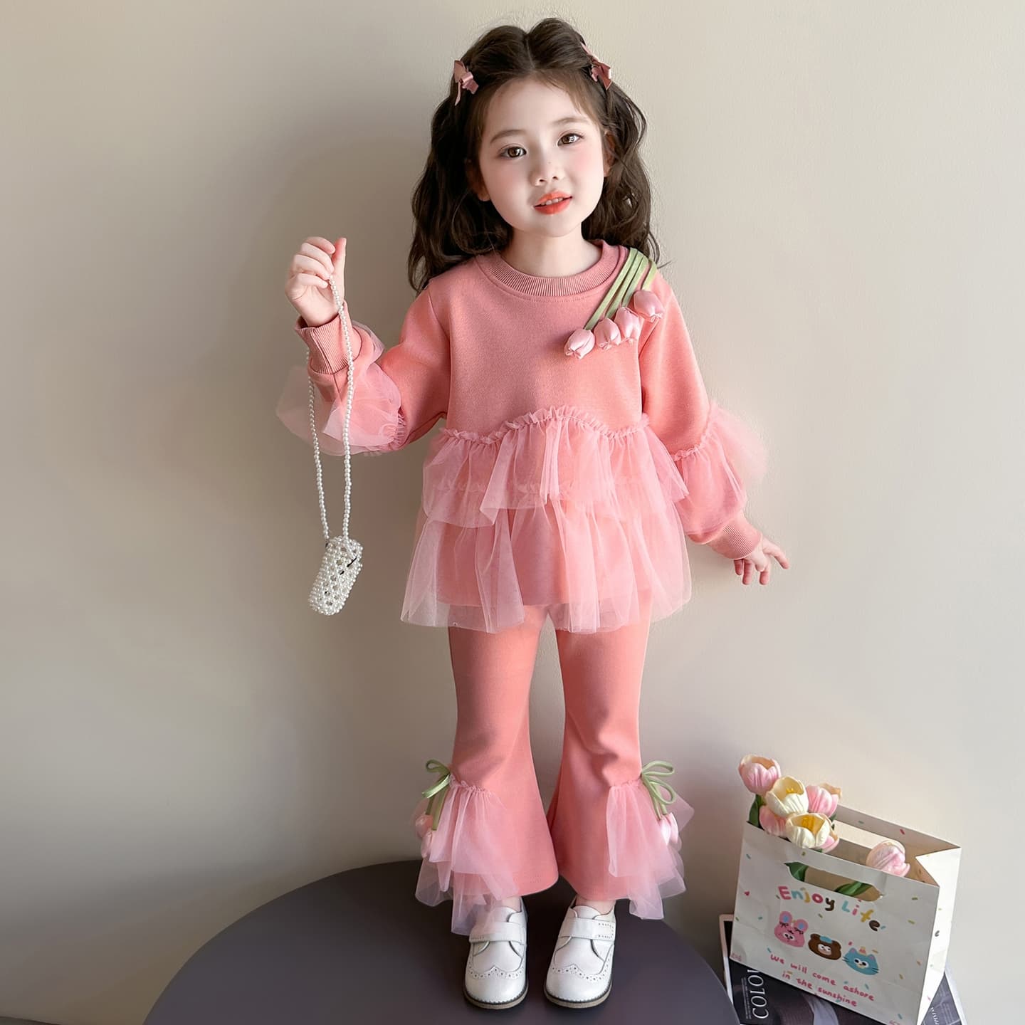 ATONGMU Розовый Kids Повседневные спортивные костюмы Наборы - изображение 4
