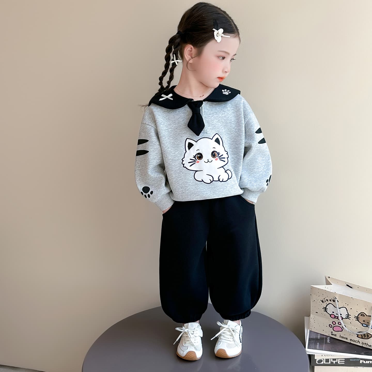 ATONGMU Серый Kids Повседневные спортивные костюмы Наборы - изображение 4