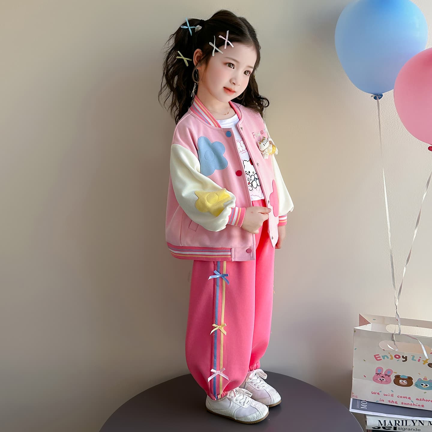 ATONGMU Розовый Kids Повседневные спортивные костюмы Наборы - изображение 2