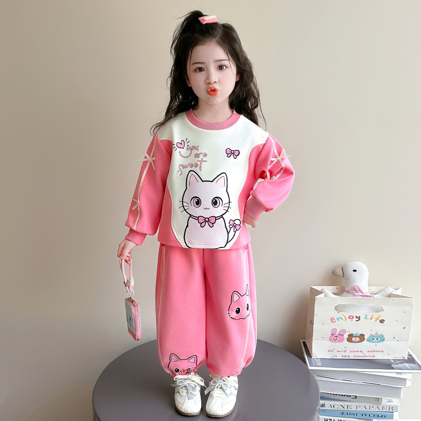 ATONGMU Розовый Kids Повседневные спортивные костюмы Наборы - изображение 3