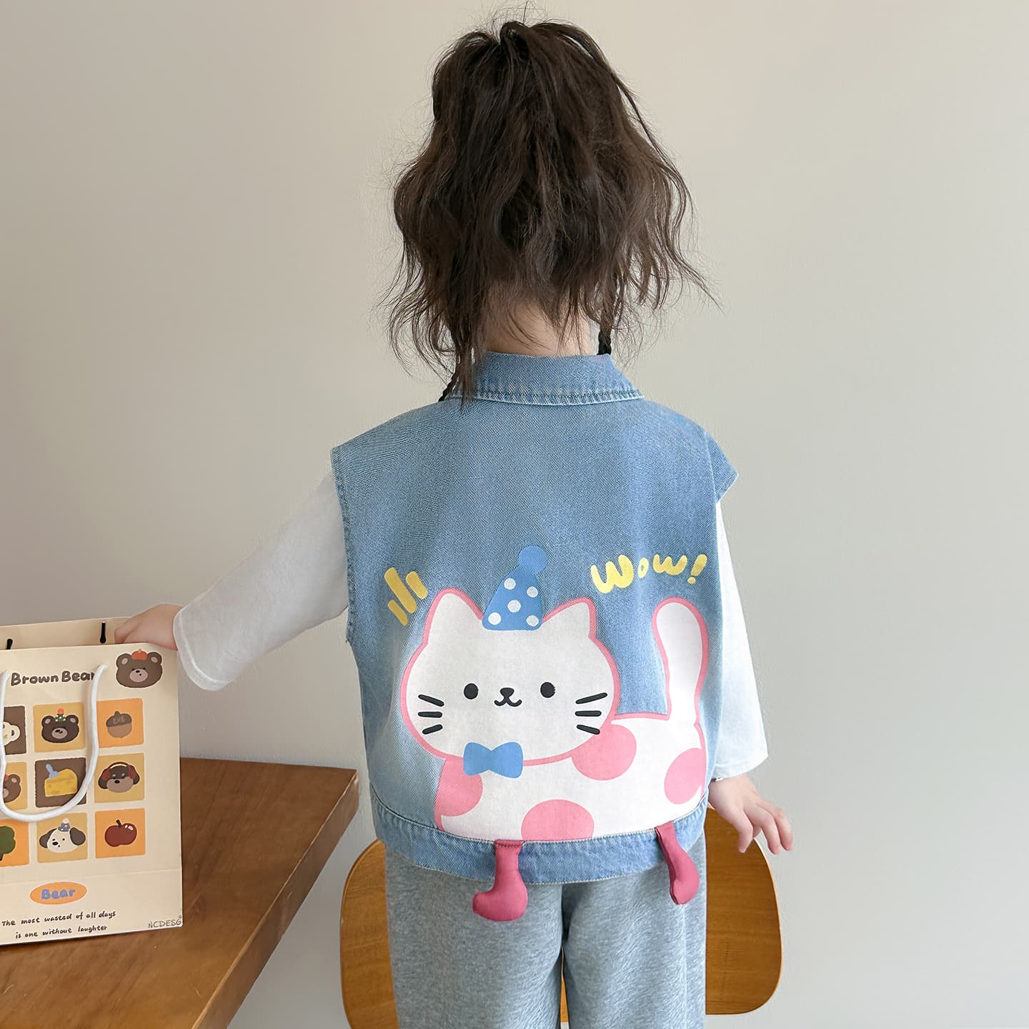 ATONGMU Мультяшный Кошка Kids Жилеты - изображение 3