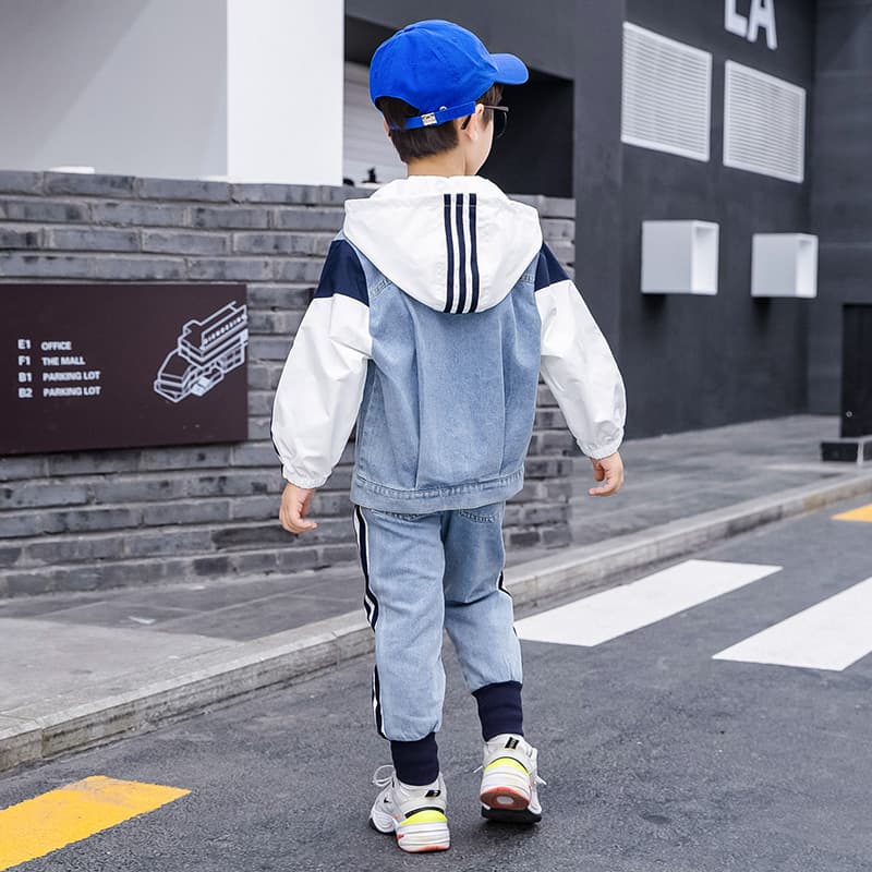 ATONGMU Светло-синий деним Kids Повседневные спортивные костюмы Наборы - изображение 3