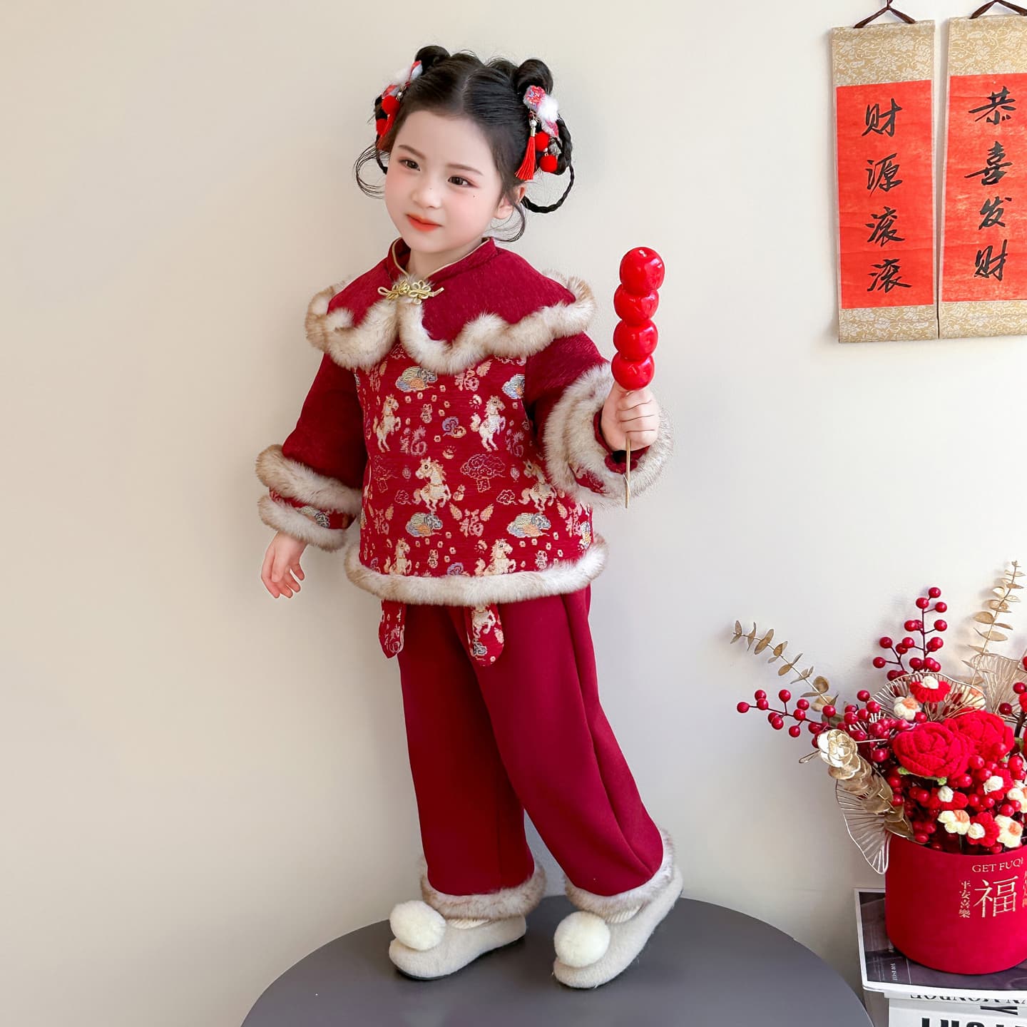 ATONGMU Красный Kids Традиционные китайские костюмы - изображение 2