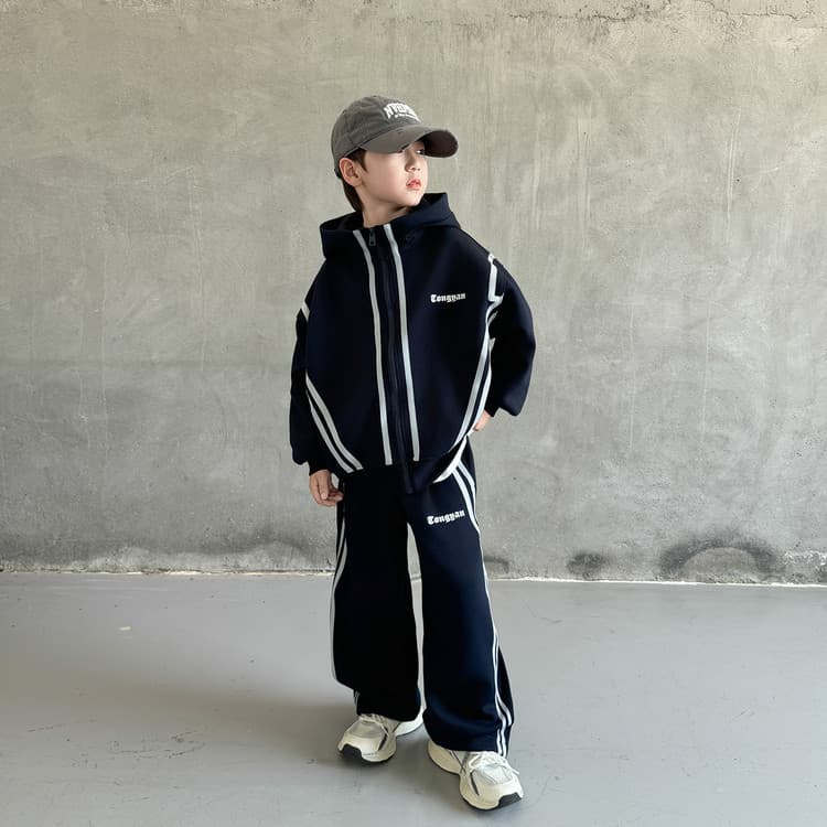 ATONGMU Черный Темно-синий Kids Повседневные спортивные костюмы Наборы - изображение 5
