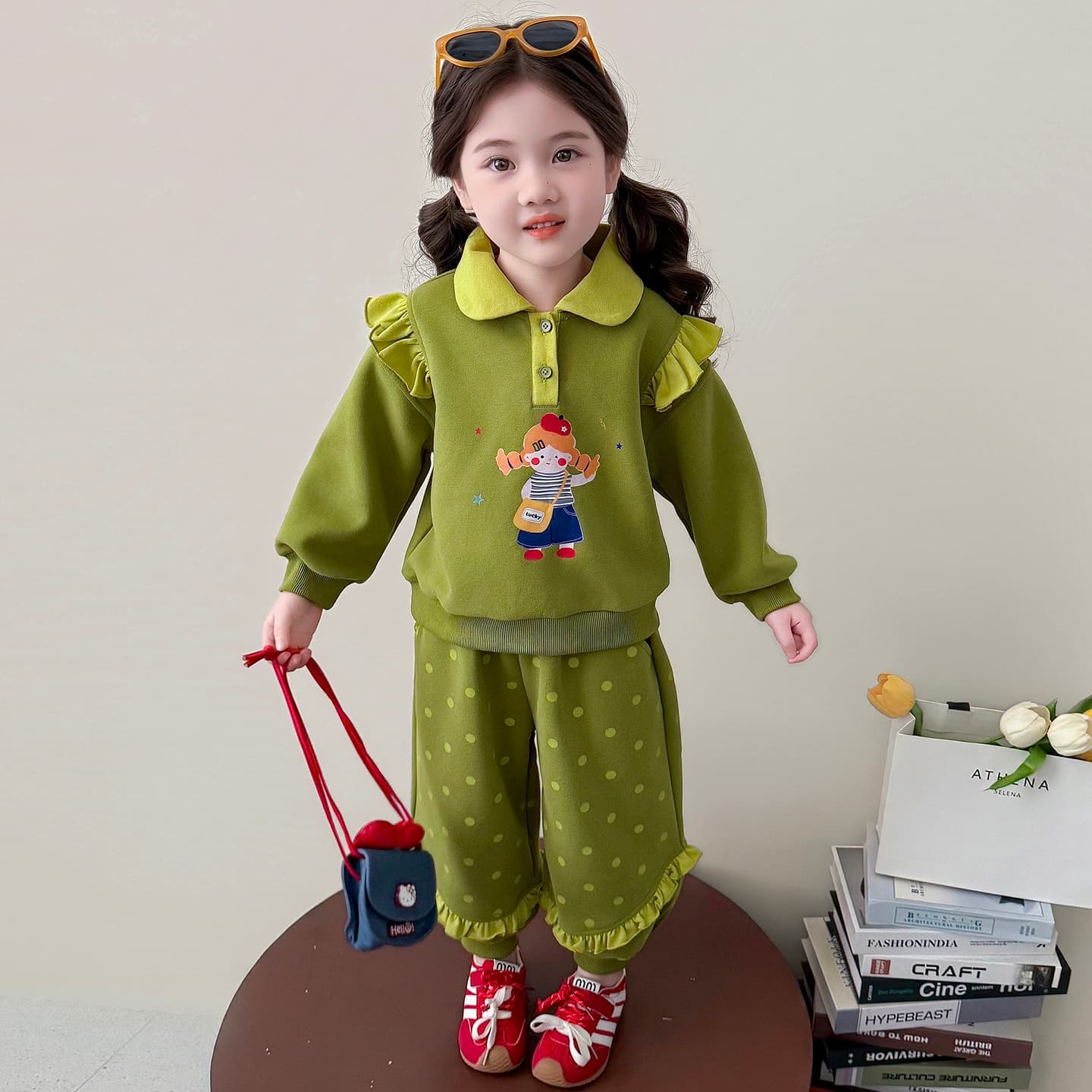 ATONGMU Зелёный Kids Повседневные спортивные костюмы Наборы - изображение 2