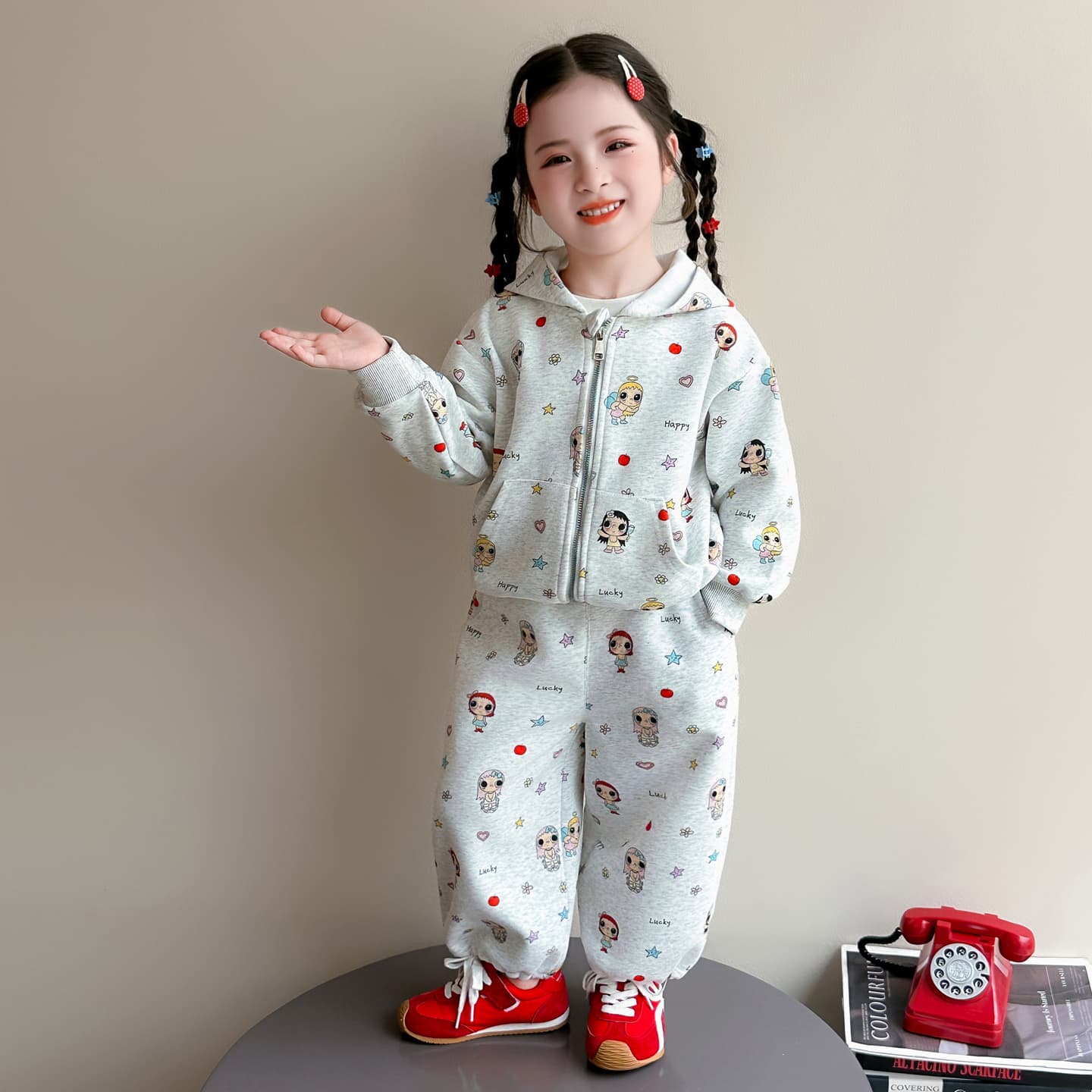 ATONGMU Светло-серый Kids Повседневные спортивные костюмы Наборы - изображение 4