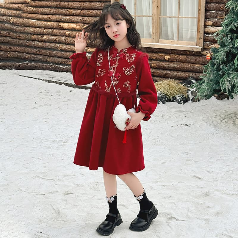 ATONGMU Китайский Красный Детские Платья - изображение 5