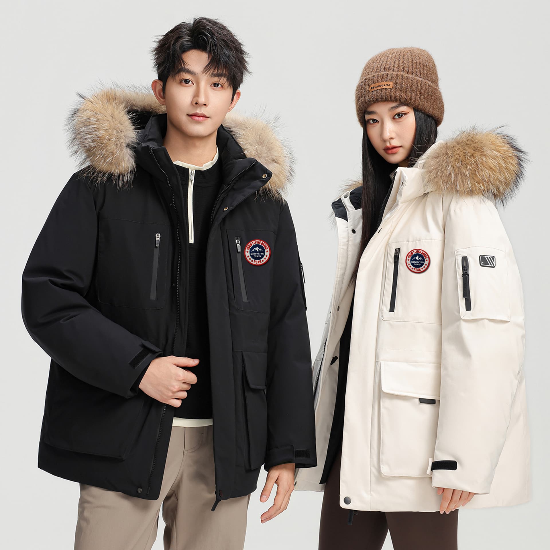 Зимняя куртка SNOW FLYING Extreme Cold Down Jacket Одежда для пары Унисекс - изображение 4