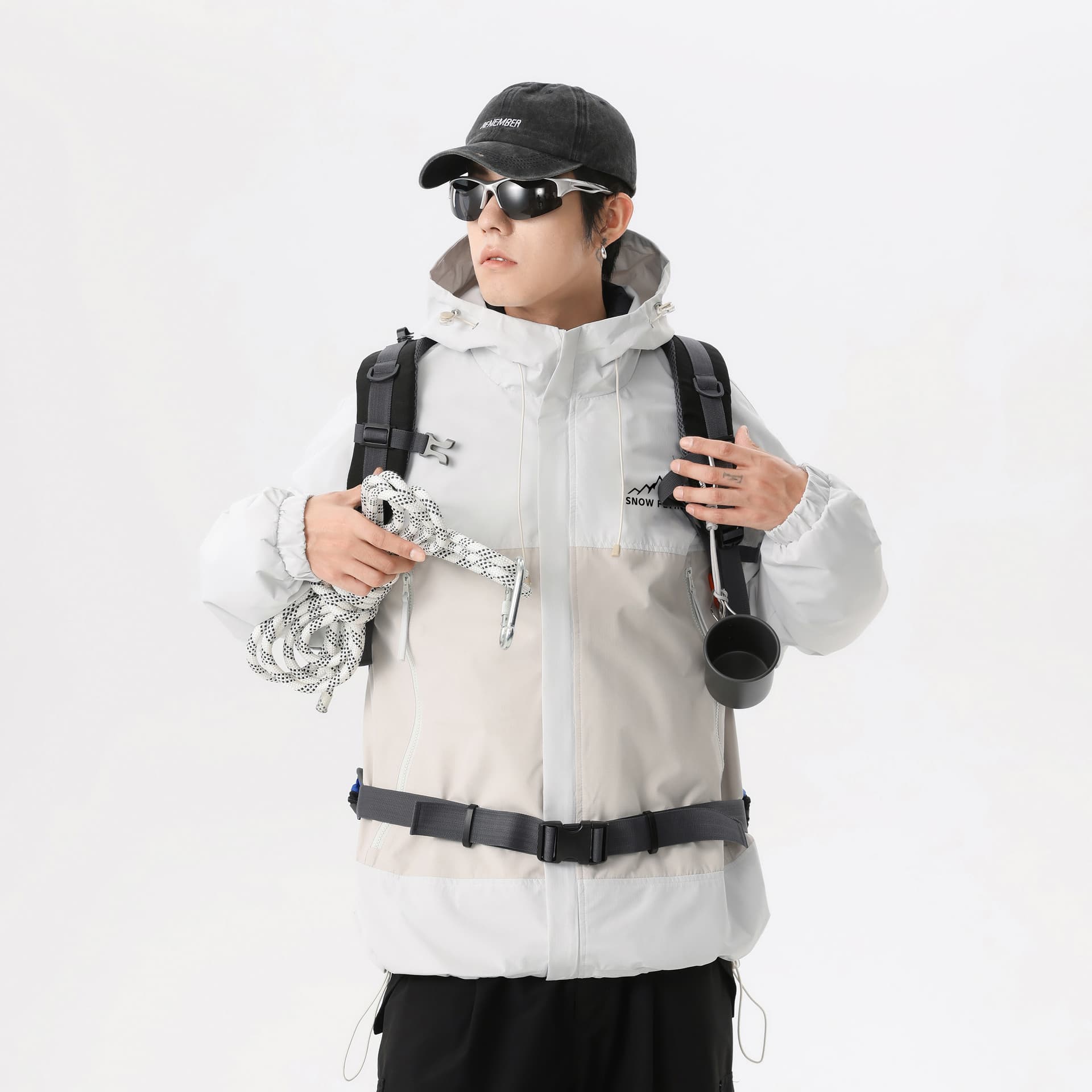 Демисезонная куртка SNOW FLYING Tianshan Collection 1,0 Плиссированный Шнуровка Водонепроницаемый Куртка Мужской - изображение 6