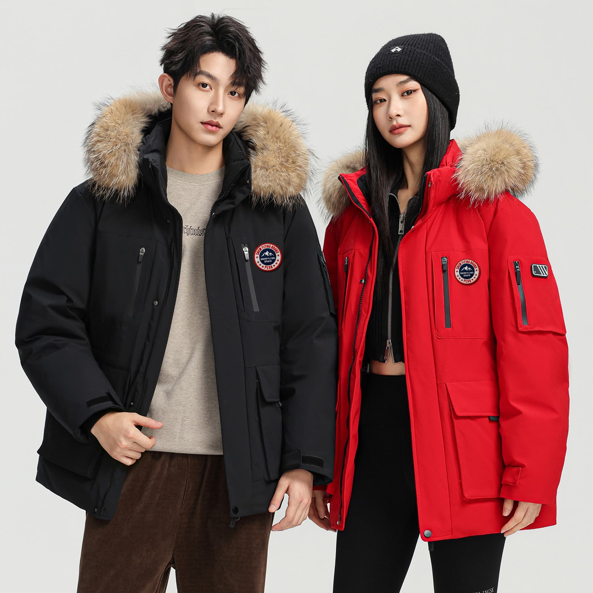 Зимняя куртка SNOW FLYING Extreme Cold Down Jacket Одежда для пары Унисекс - изображение 5