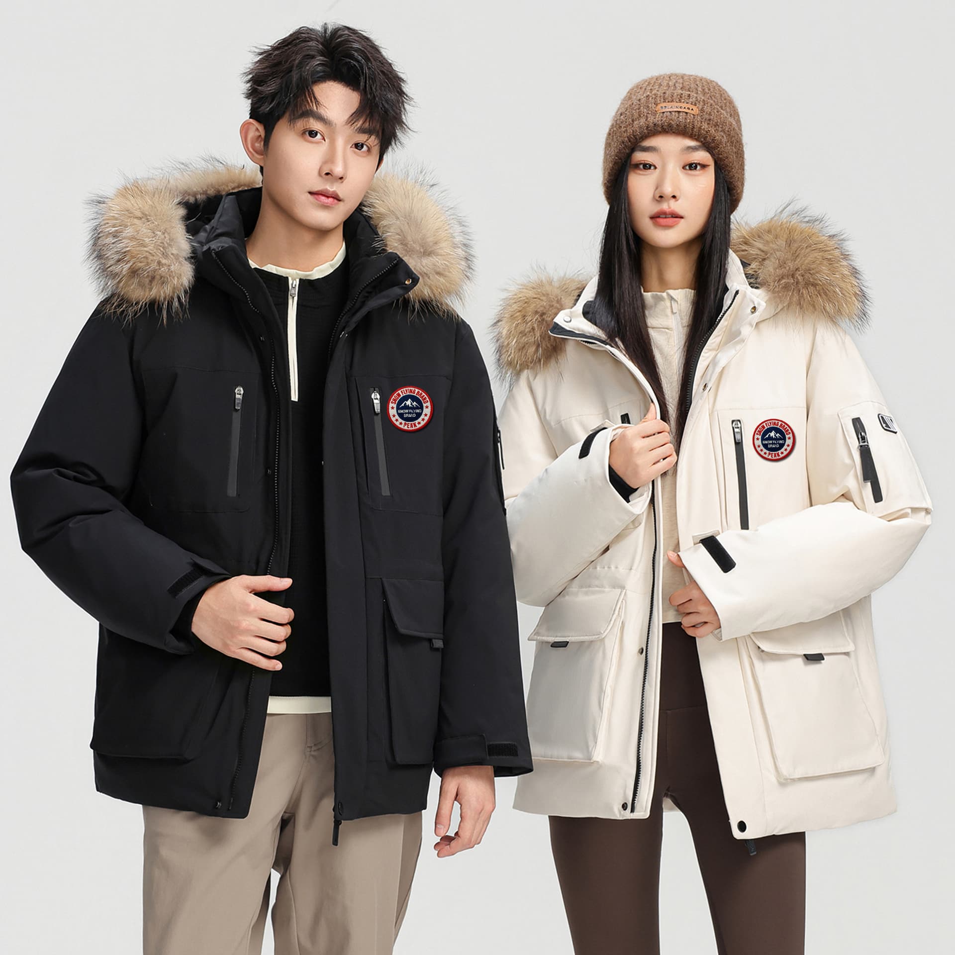 Зимняя куртка SNOW FLYING Extreme Cold Down Jacket Одежда для пары Унисекс - изображение 3