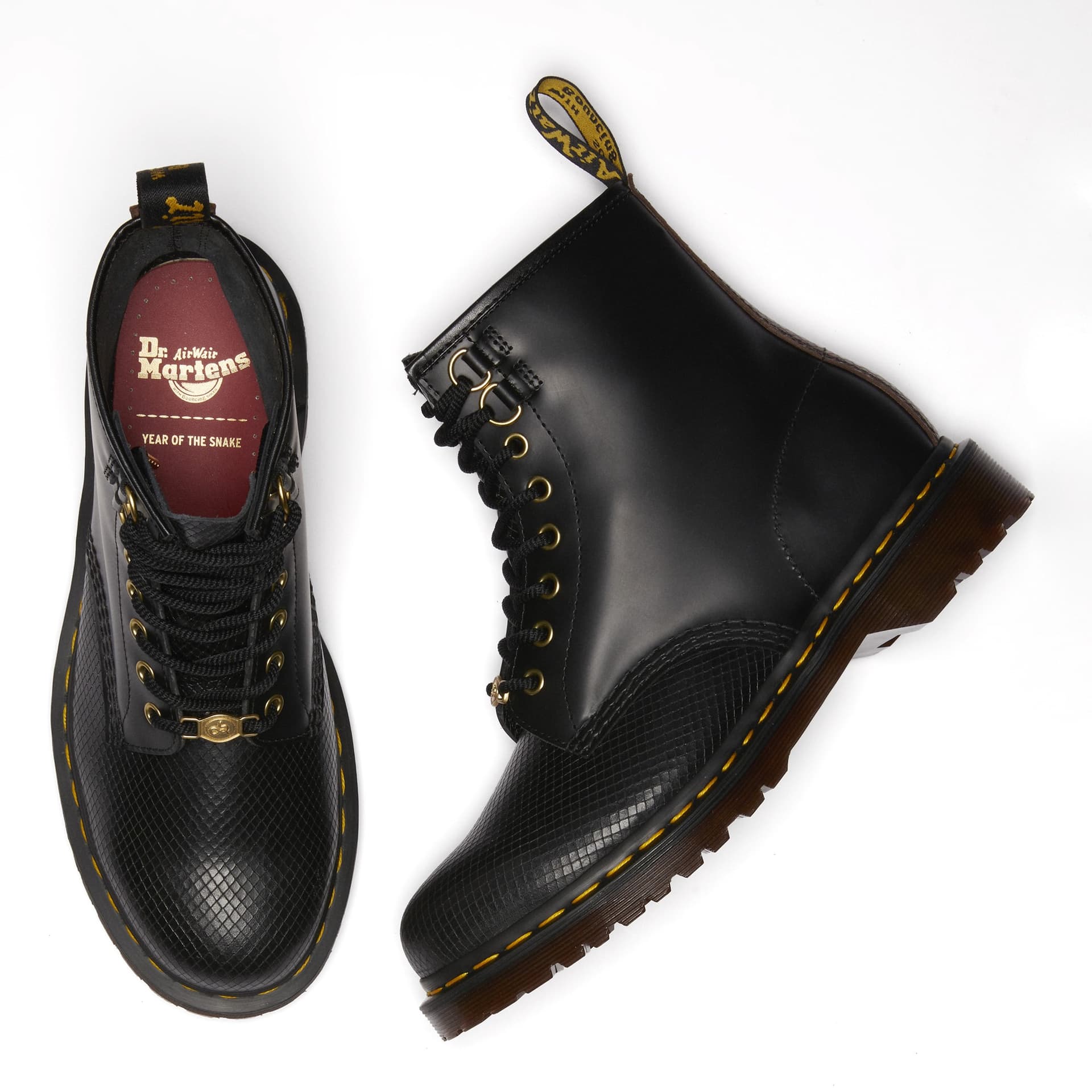 Ботинки Dr.Martens 1460 Коровья кожа армейские ботинки средней длины унисекс черный - изображение 5