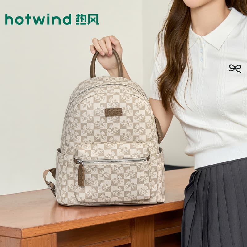 Рюкзак Hotwind Рюкзак из искусственной кожи Стандартный (Стандартный) Женский Светло-синий Какао-коричневый - изображение 1