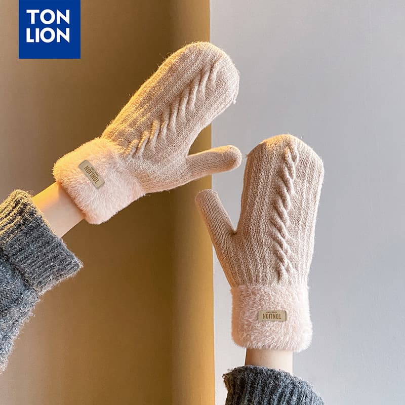 Tonlion Акриловые вязаные перчатки унисекс - изображение 2